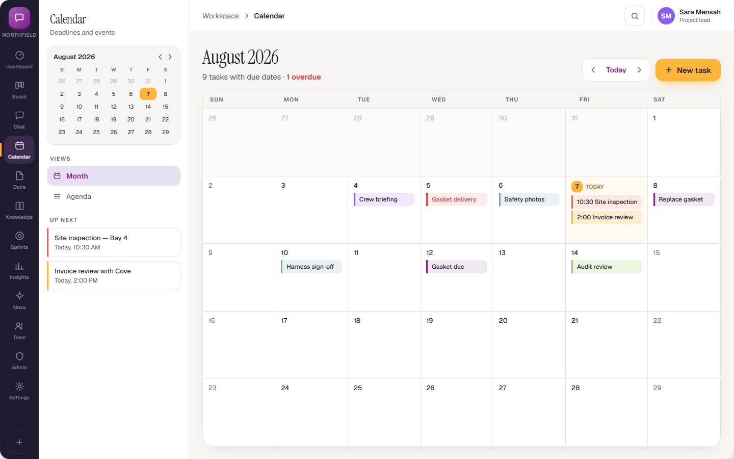 Calendar view