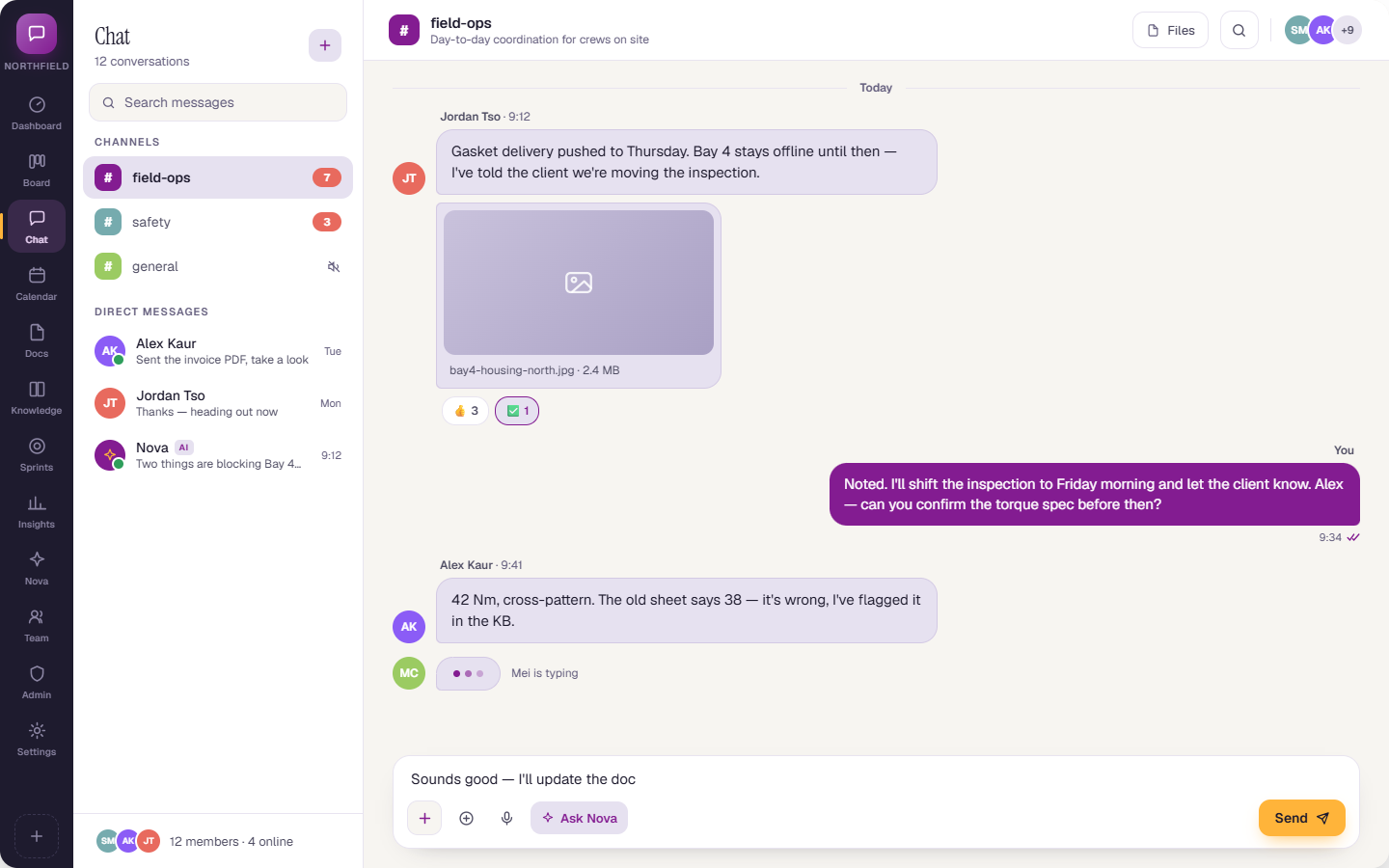 Chat view
